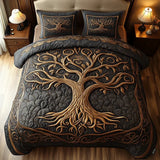 3-piece quilted bedding set - Tree of Life — view 1