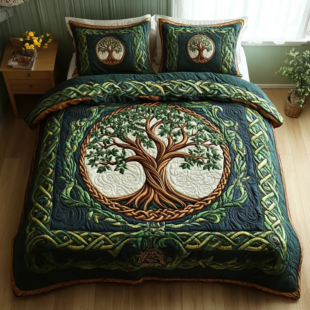 3-piece quilted bedding set - Tree of Life — view 2