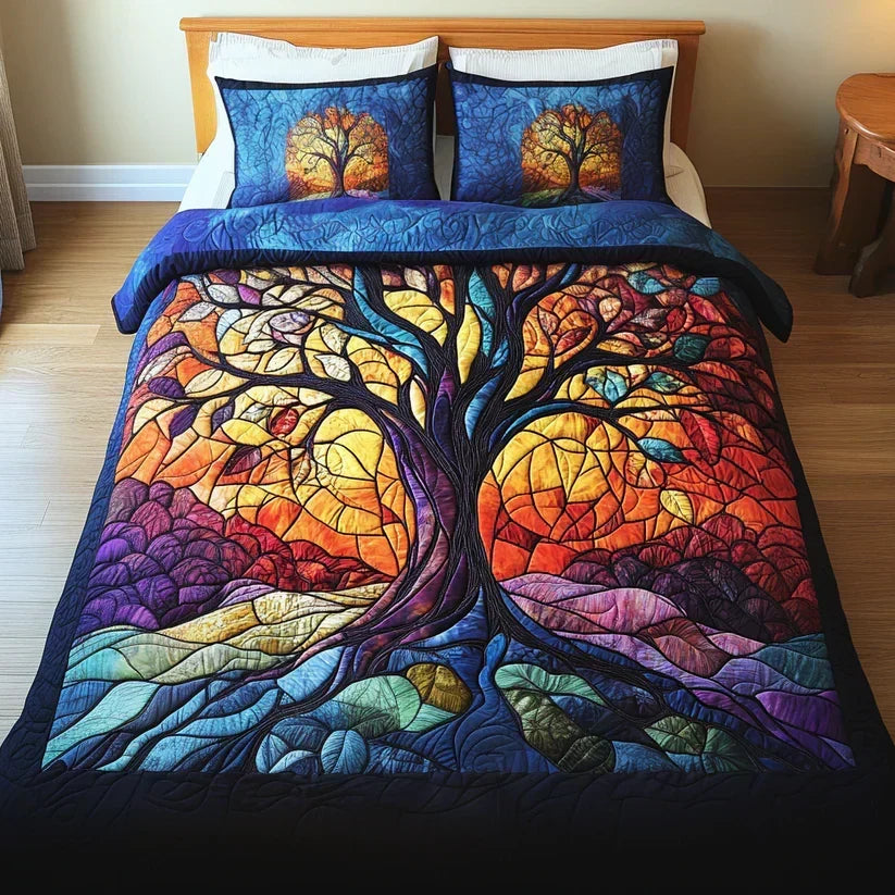 3-piece quilted bedding set - Tree of Life — view 3