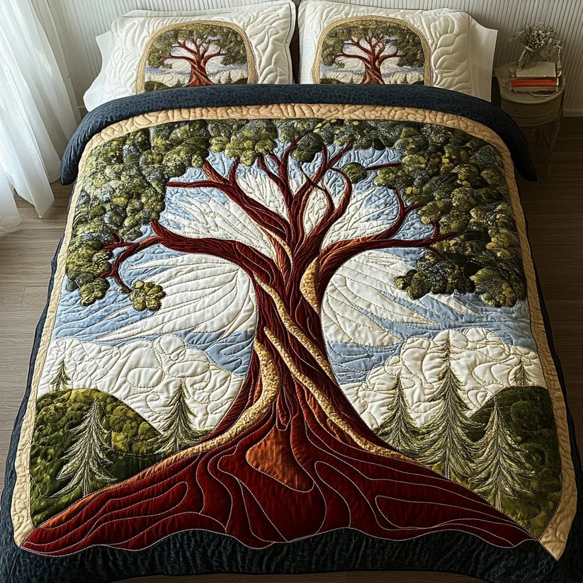 3-piece quilted bedding set - Tree of Life — view 4