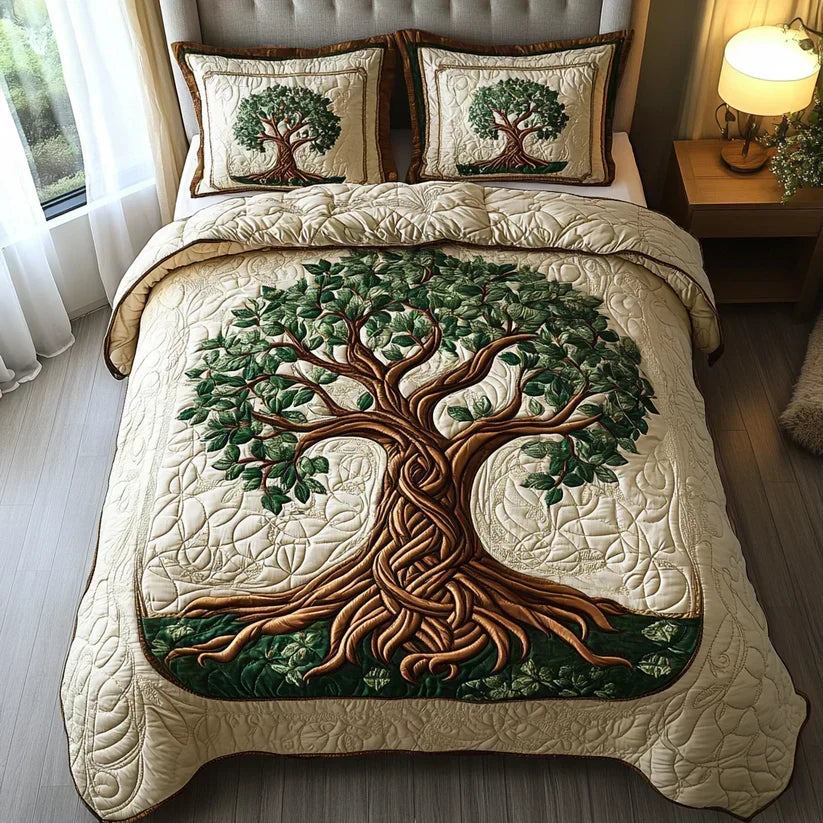 3-piece quilted bedding set - Tree of Life — view 5
