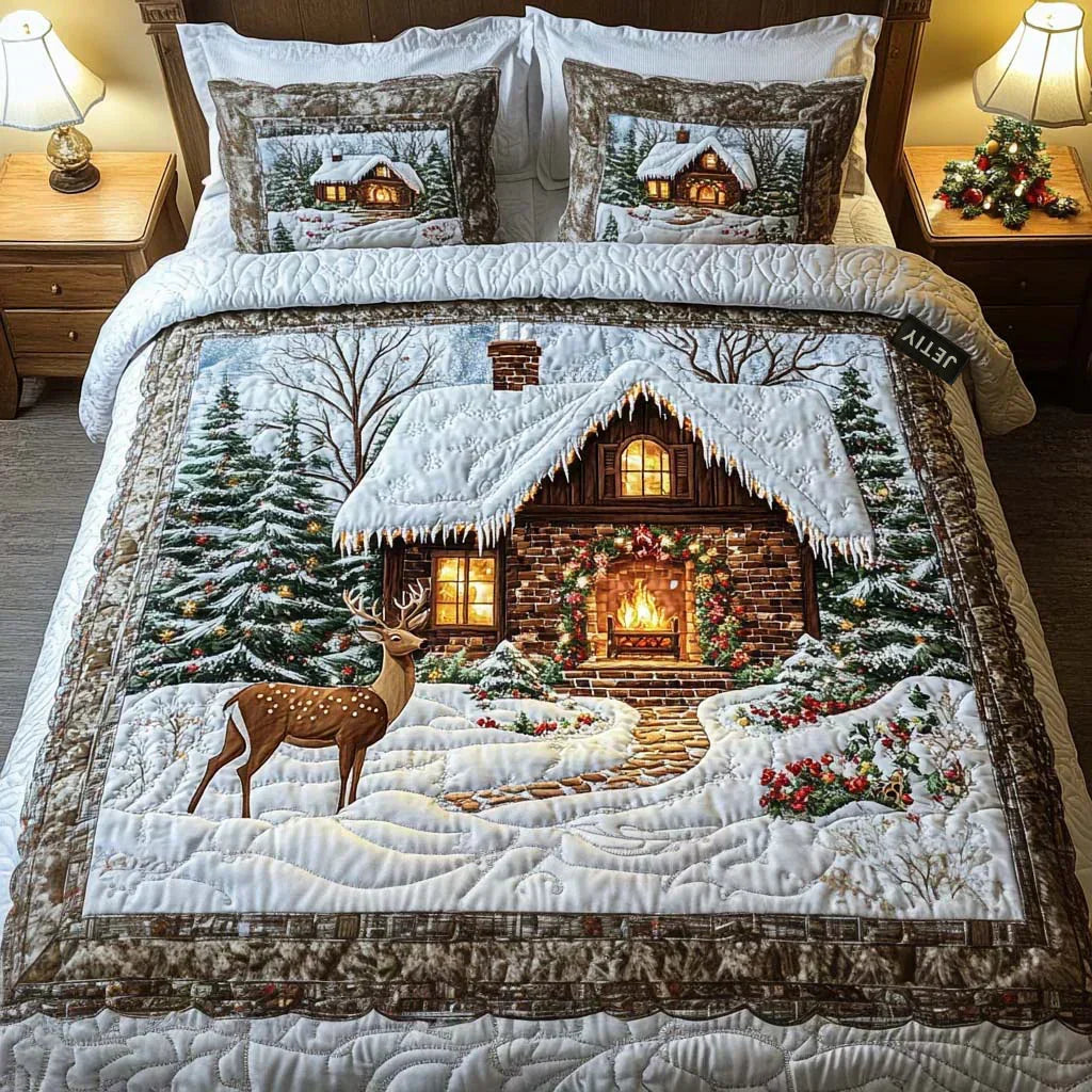 3-piece quilted bedding set - cosy haven — view 1