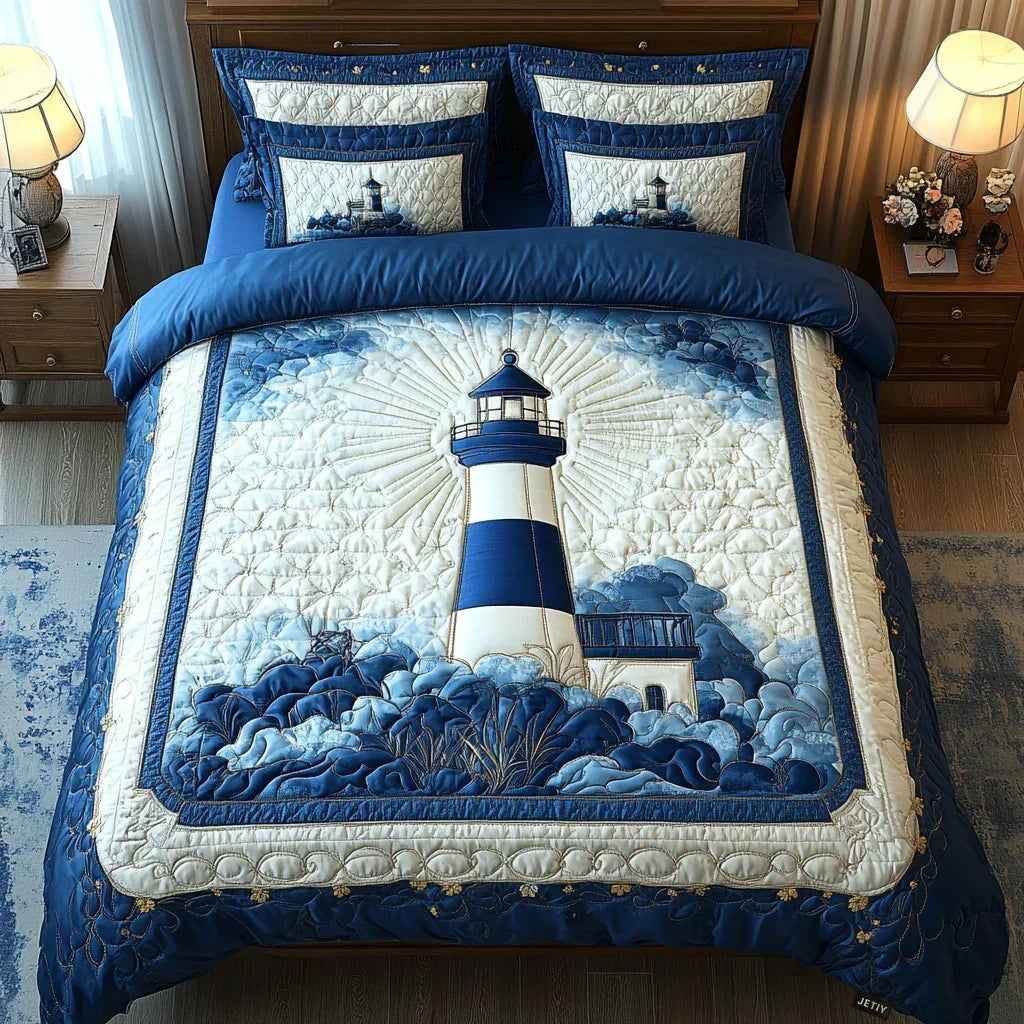 3-piece quilted bedding set - Lighthouse Breeze — view 1