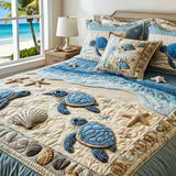 3 Piece Quilted Bedding Set - Ocean Waves — view 2