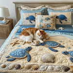 3 Piece Quilted Bedding Set - Ocean Waves — view 3