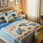 3 Piece Quilted Bedding Set - Ocean Waves — view 5