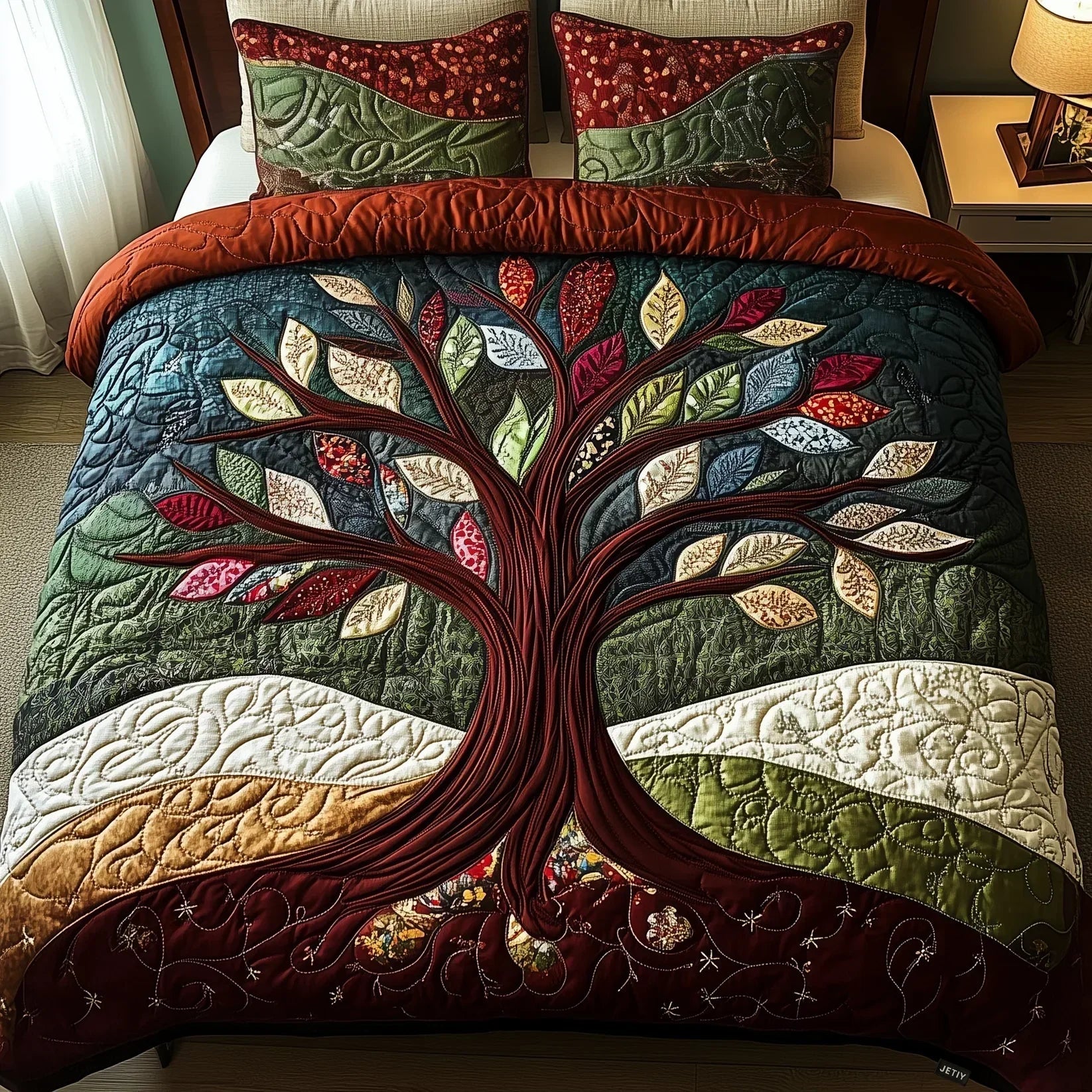 3-piece quilted bedding set - Hug nature — view 1
