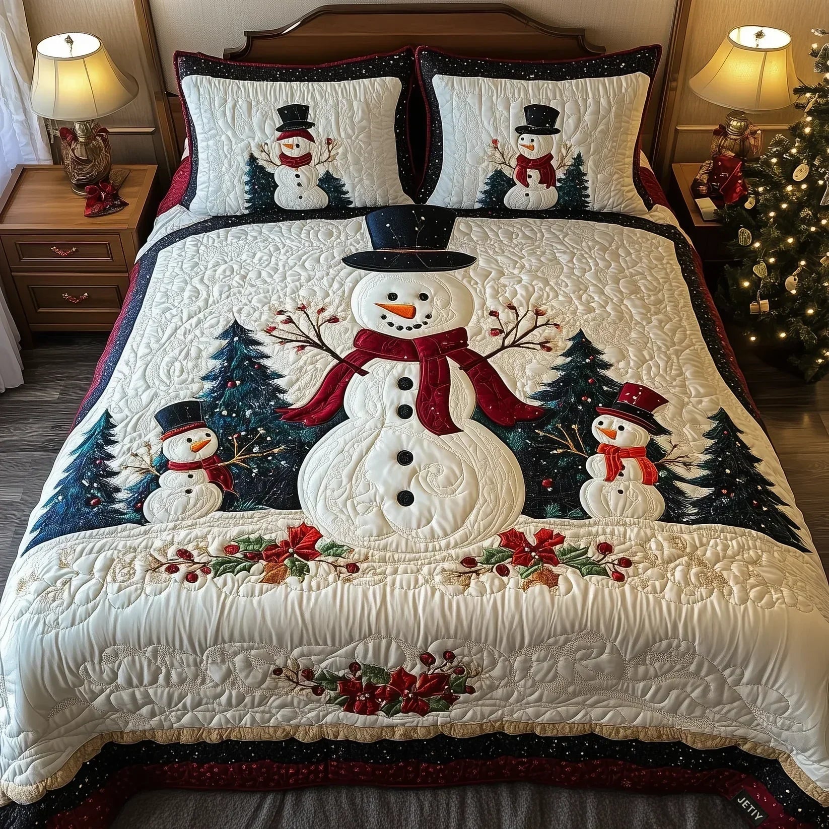 3-piece quilted bedding set - Snow Friends — view 1