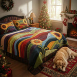 3-piece quilted bedding set - Sunflower field — view 3