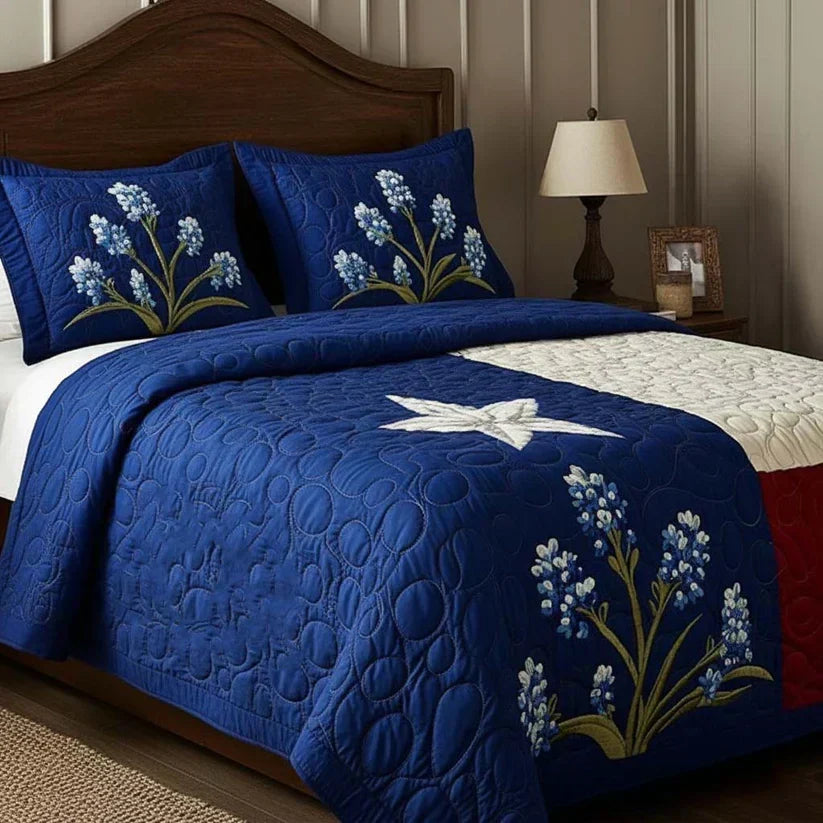 3 Piece Quilted Bedding Set - Stolz Texas — view 3