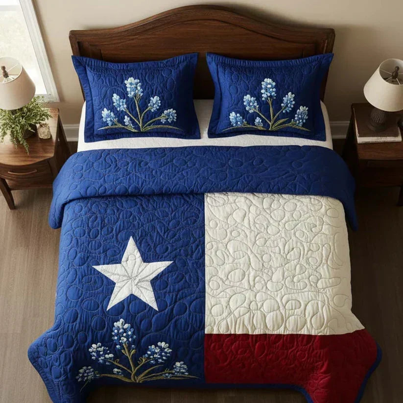 3 Piece Quilted Bedding Set - Stolz Texas — view 4