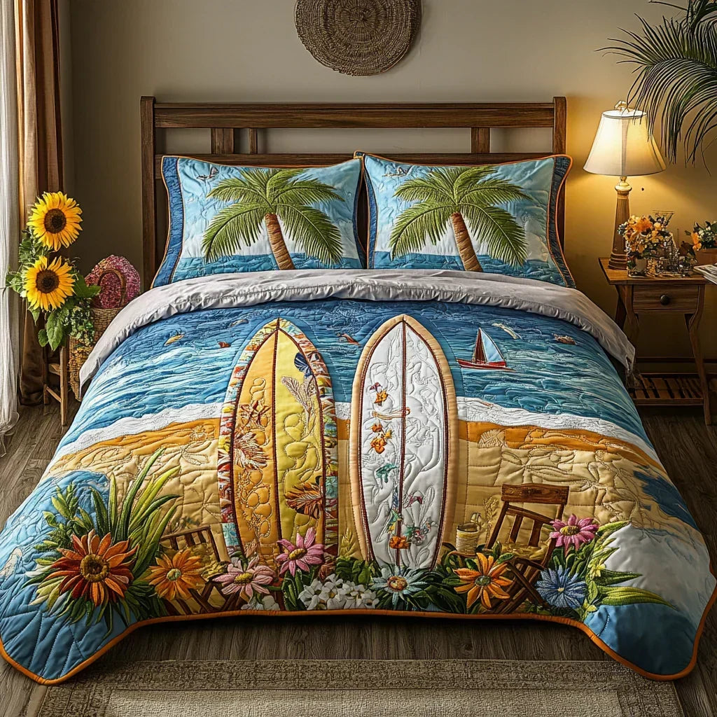 3-piece quilted bedding set - Breezy Island — view 1