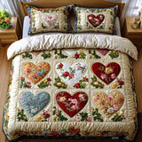 3-piece quilted bedding set - Verliebte hearts — view 1