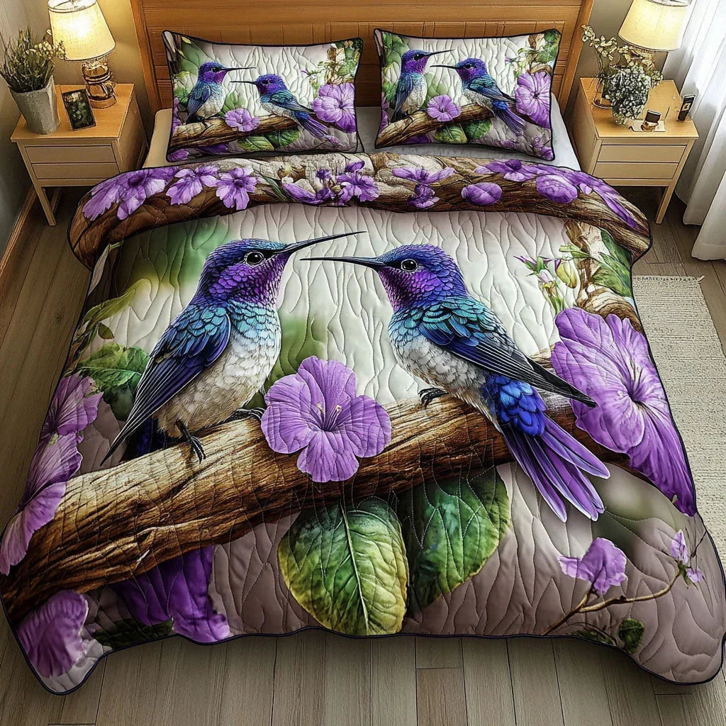 3-piece quilted bedding set - Bird protection — view 1