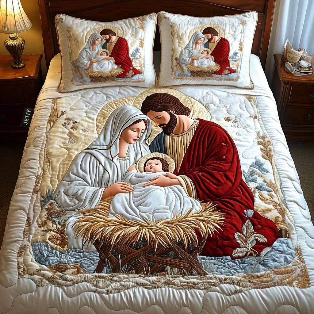 3-piece quilted bedding set - Christmas magic — view 1