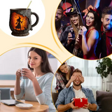 3D Halloween mug - with witch and cat pattern — view 2