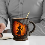 3D Halloween mug - with witch and cat pattern — view 5
