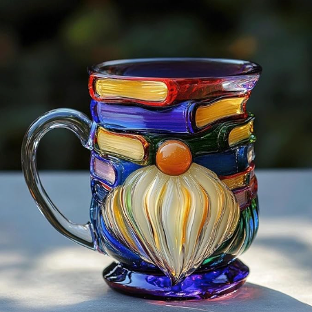 3D dwarf mug for book lovers — view 1
