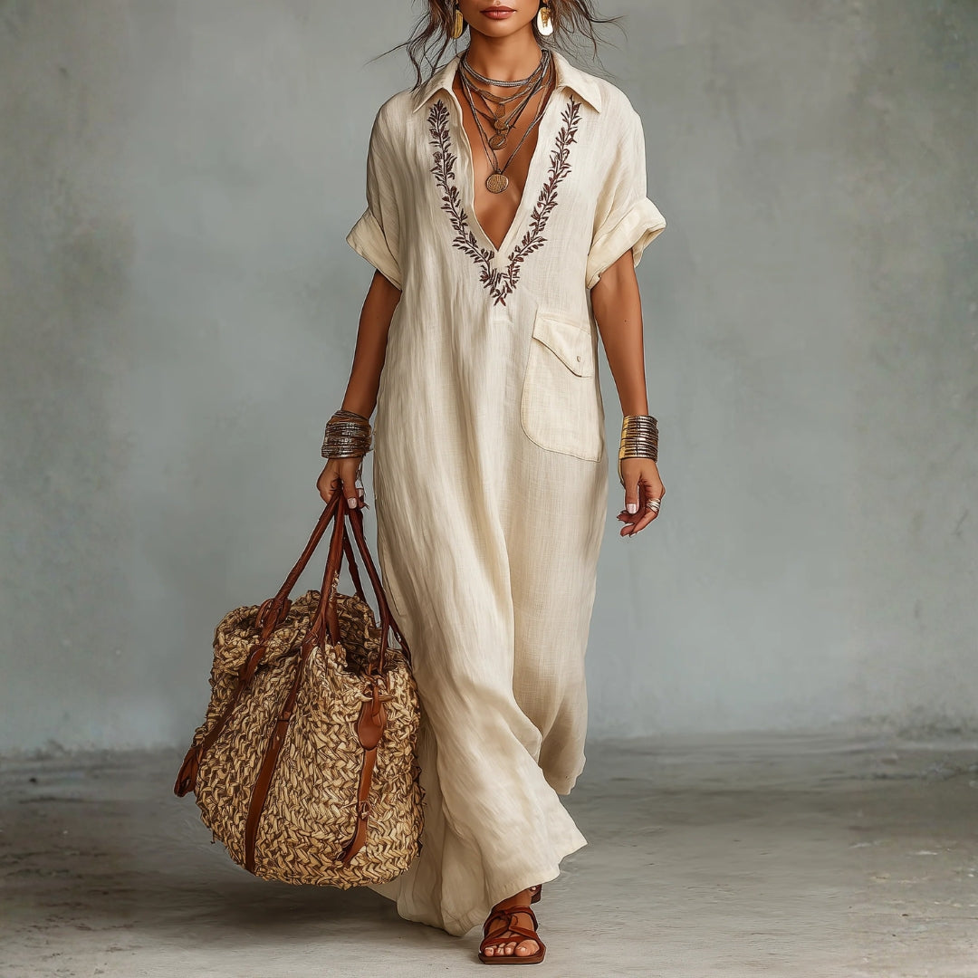 Aaliyah - Embroidered Shirt Dress — view 1