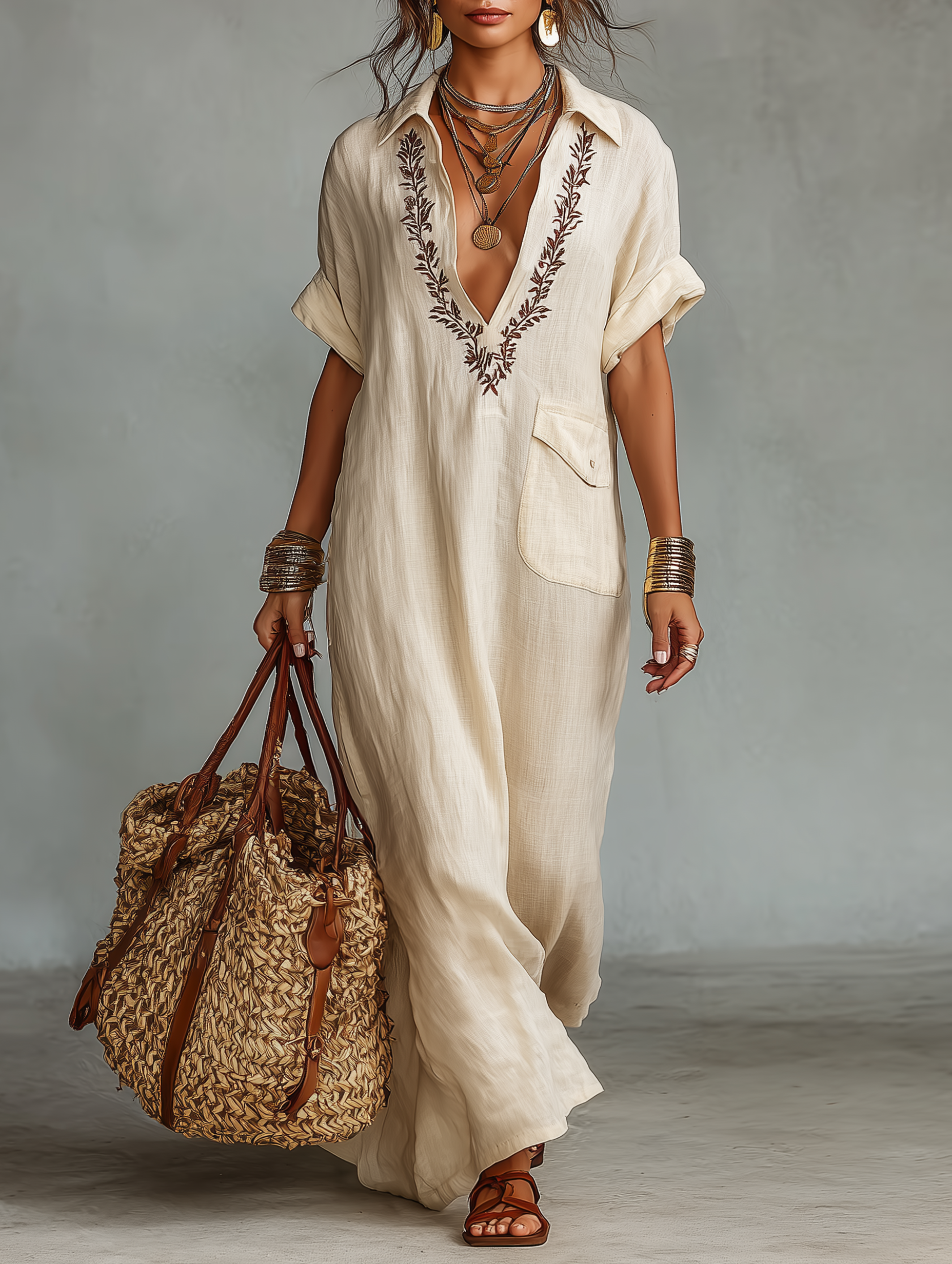 Aaliyah - Embroidered Shirt Dress — view 2
