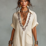 Aaliyah - Embroidered Shirt Dress — view 4