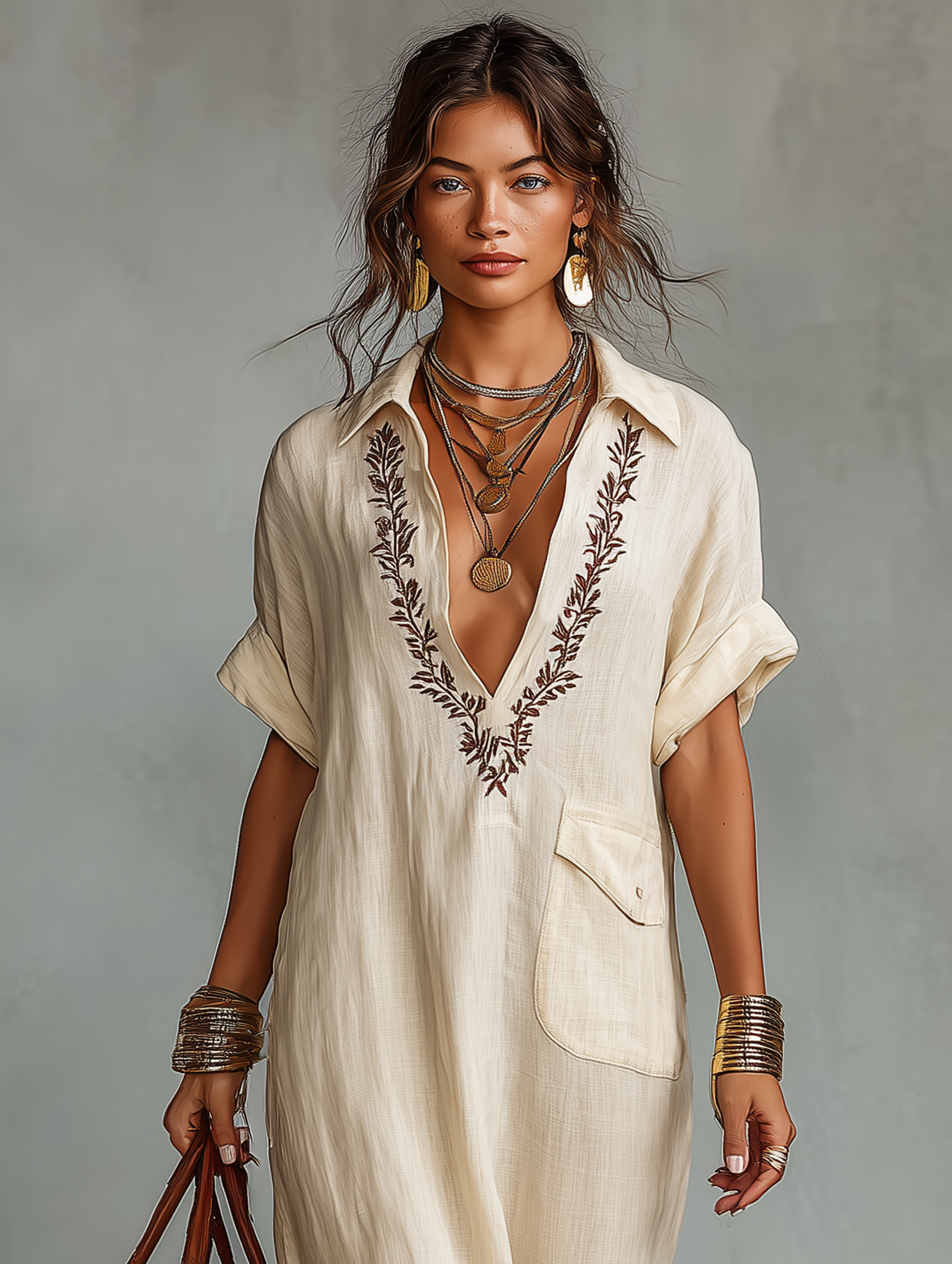 Aaliyah - Embroidered Shirt Dress — view 4