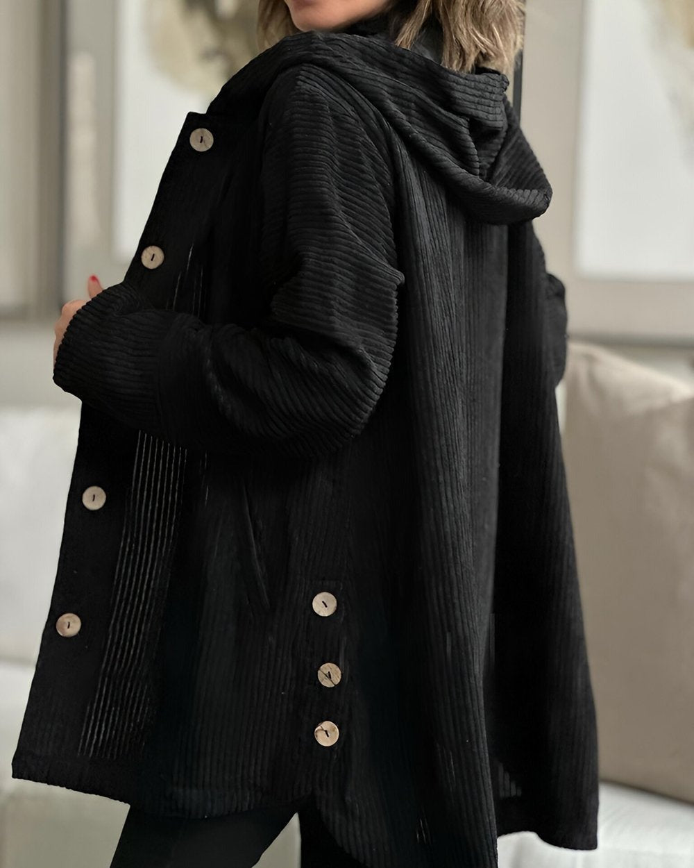 Abigail - Corduroy Hooded Cardigan — view 6