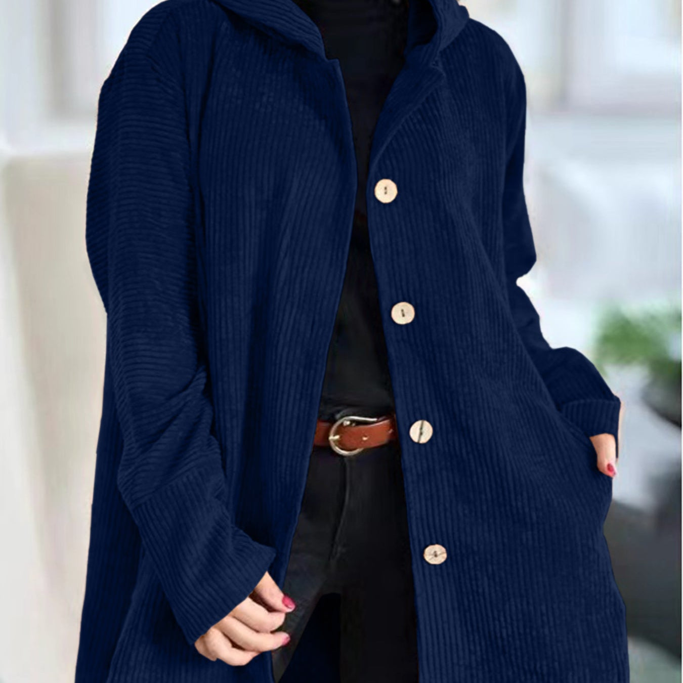 Abigail - Corduroy Hooded Cardigan — view 10