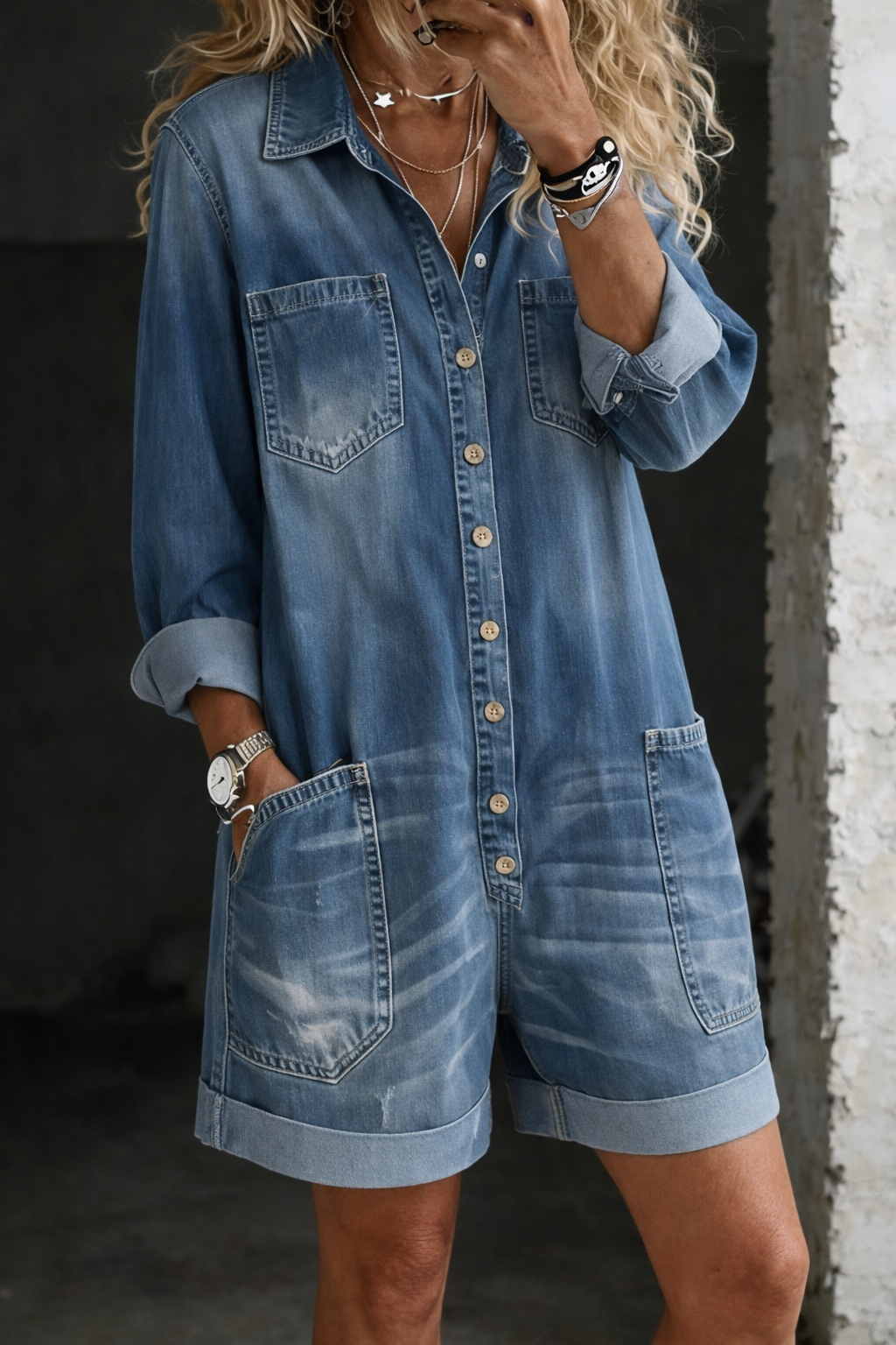 Abigail - casual overall shorts — view 2