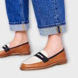 Adalynn - Brown Round Toe Loafers — view 1