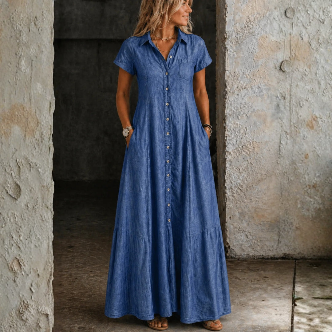 Adalynn - long denim dress — view 1
