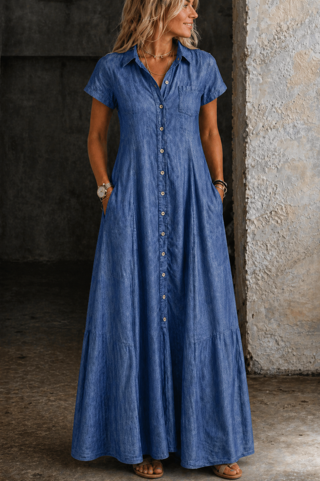 Adalynn - long denim dress — view 2