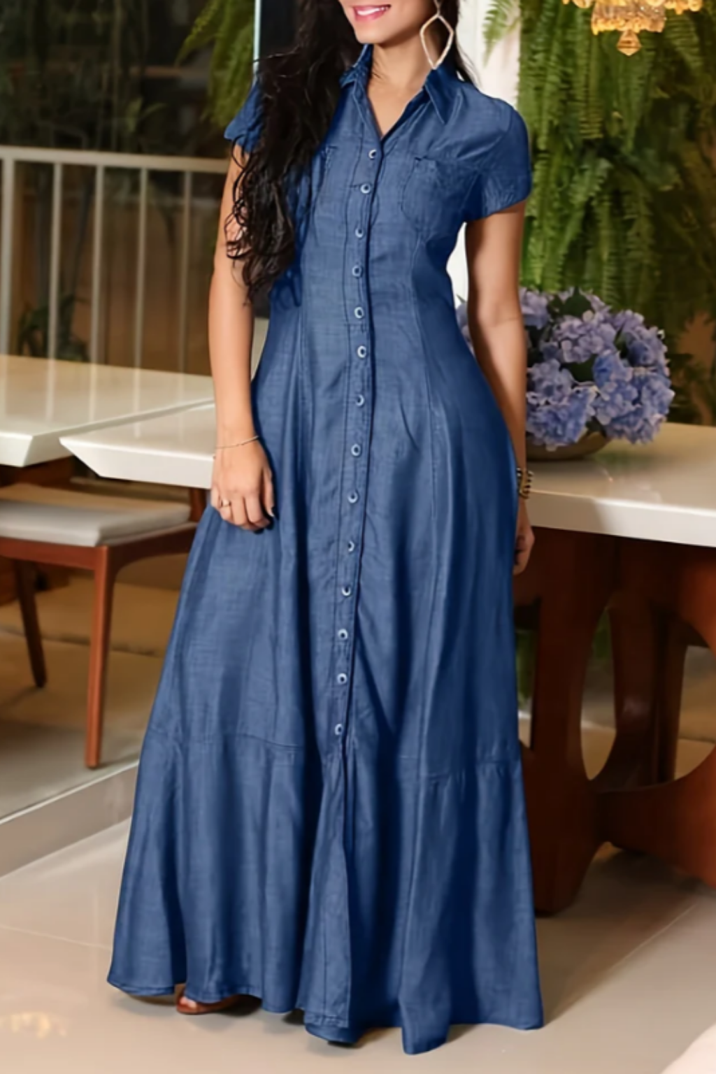 Adalynn - long denim dress — view 3