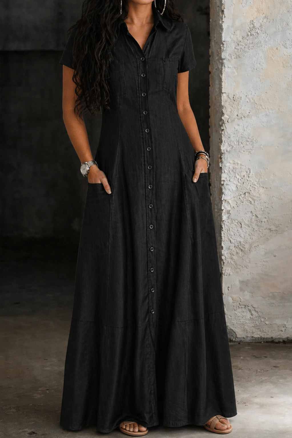 Adalynn - long denim dress — view 4
