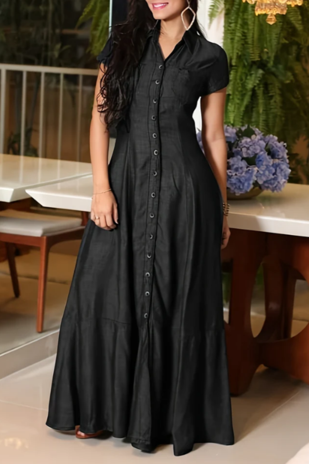 Adalynn - long denim dress — view 5