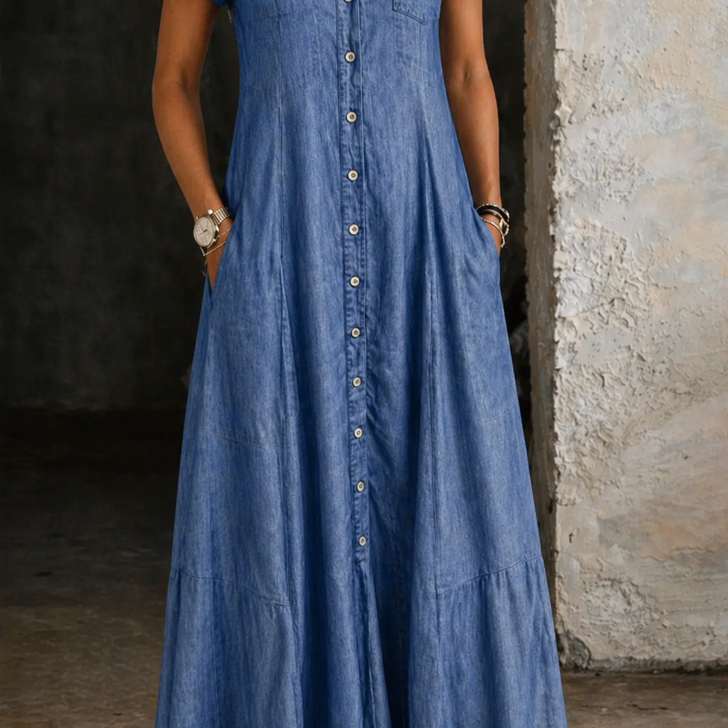Adalynn - long denim dress — view 7