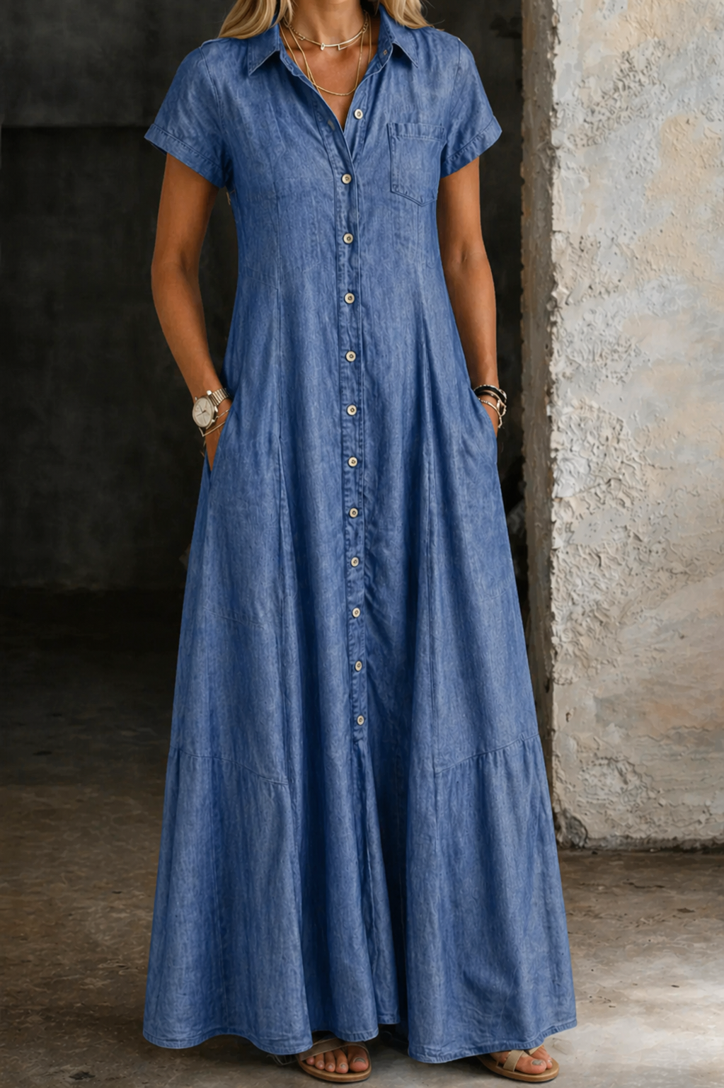 Adalynn - long denim dress — view 7