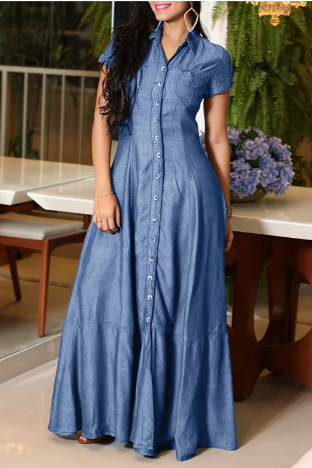 Adalynn - long denim dress — view 8