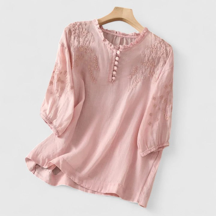 Adeline - elegant button front blouse — view 1