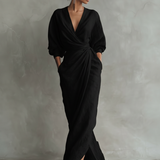 Adeline - pink linen maxi dress — view 5