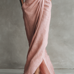 Adeline - pink linen maxi dress — view 8