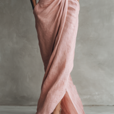 Adeline - pink linen maxi dress — view 8