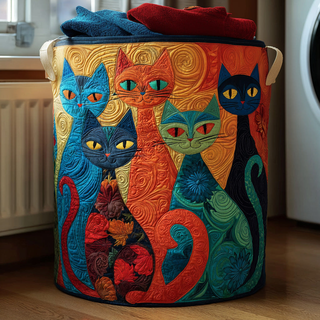 Quilted laundry basket — Purring Pages