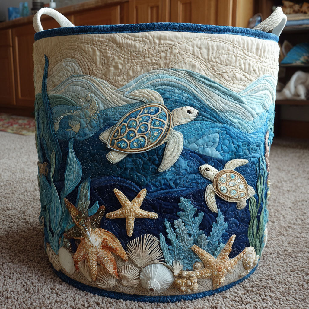 Quilted laundry basket — Shell Shine
