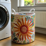 Quilted laundry basket — Meadow Sunburst