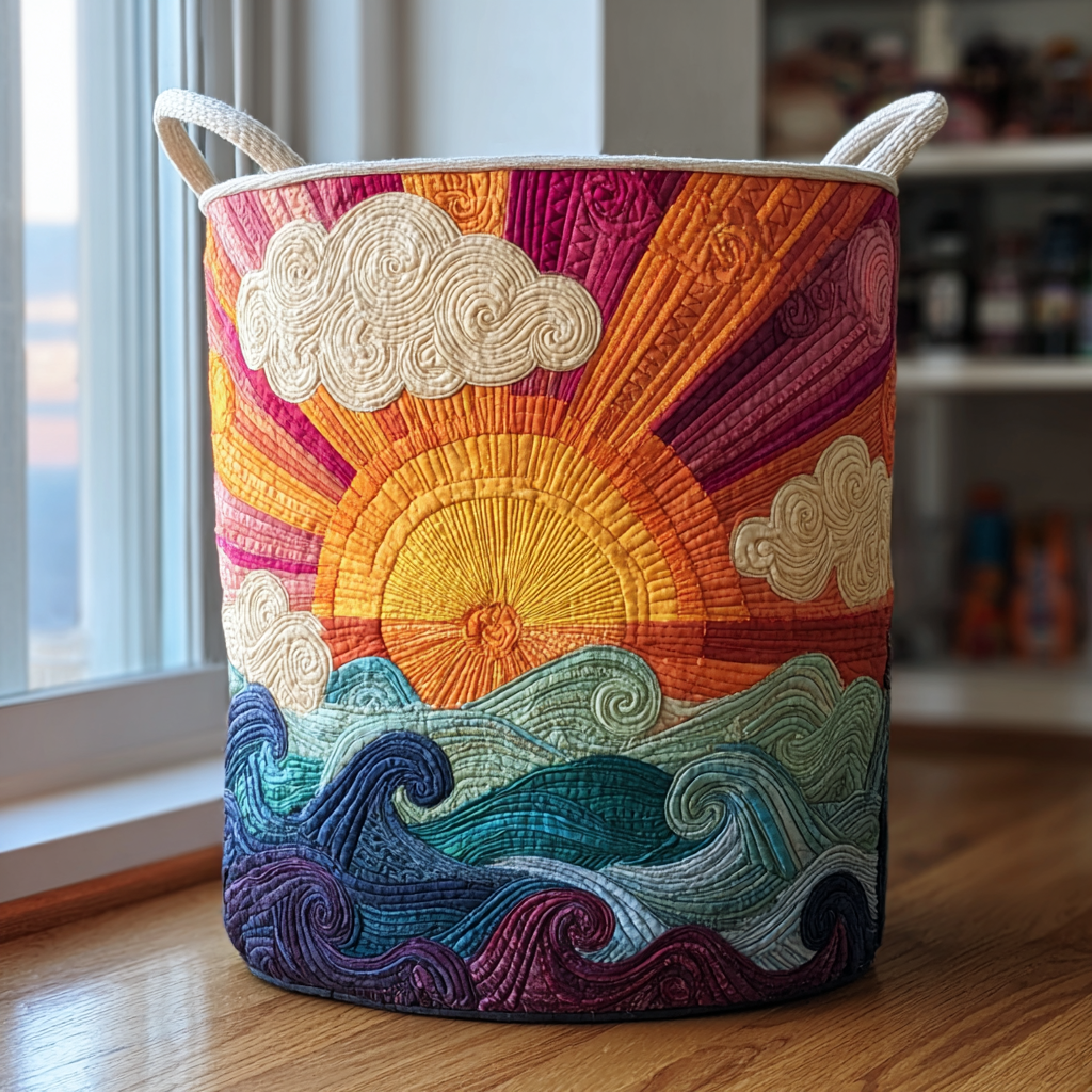 Quilted laundry basket — Meadow Bloom