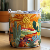 Quilted laundry basket — Desert Sunrise