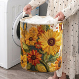 Quilted laundry basket