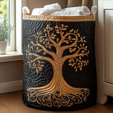 Quilted laundry basket — Golden Roots