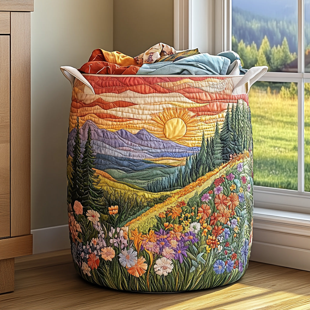 Quilted laundry basket — Morning Glory